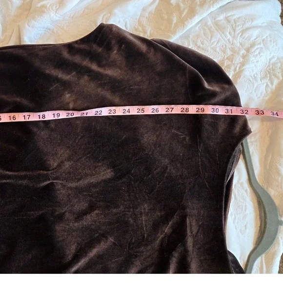 Velvet Tunic Top Holiday Long Sleeve Brown Pullover Size Large - Picture 6 of 7